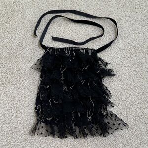 Black Ruffled Tulle Apron